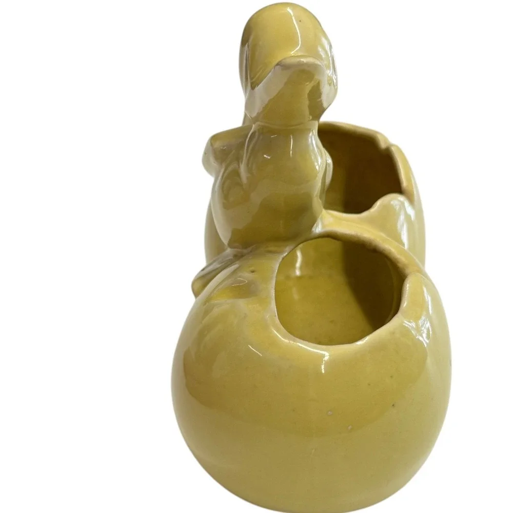 Mc Coy Duckling Egg Planter Unisex OS‎ Yellow Good Vintage Ceramic Kitsch MCM